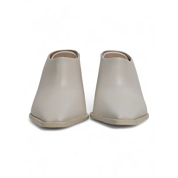 Bottega Veneta NWT Tex Leather Mules Women’s IT37 US7 Sea Salt Dressy Minimalist - Picture 6 of 11